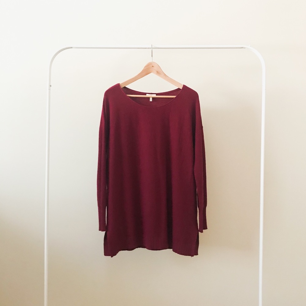 | Joie | Oversized Maroon Knit Sweater | Size S |